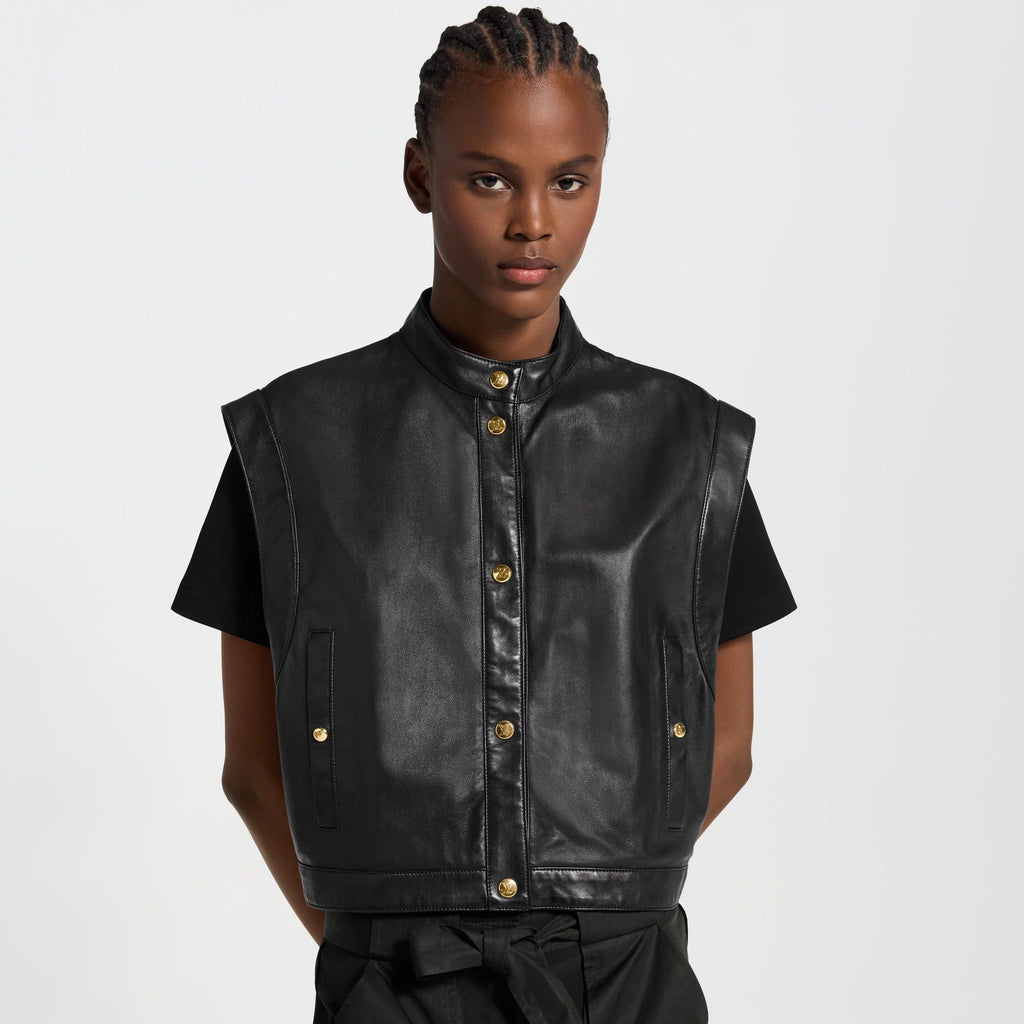 Leather and Nylon Gilet