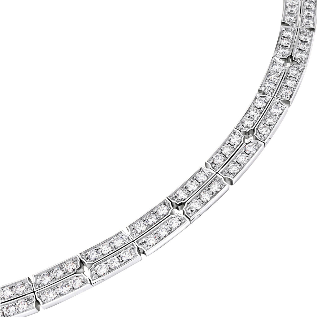 Tumbler Necklace, White Gold and Diamonds