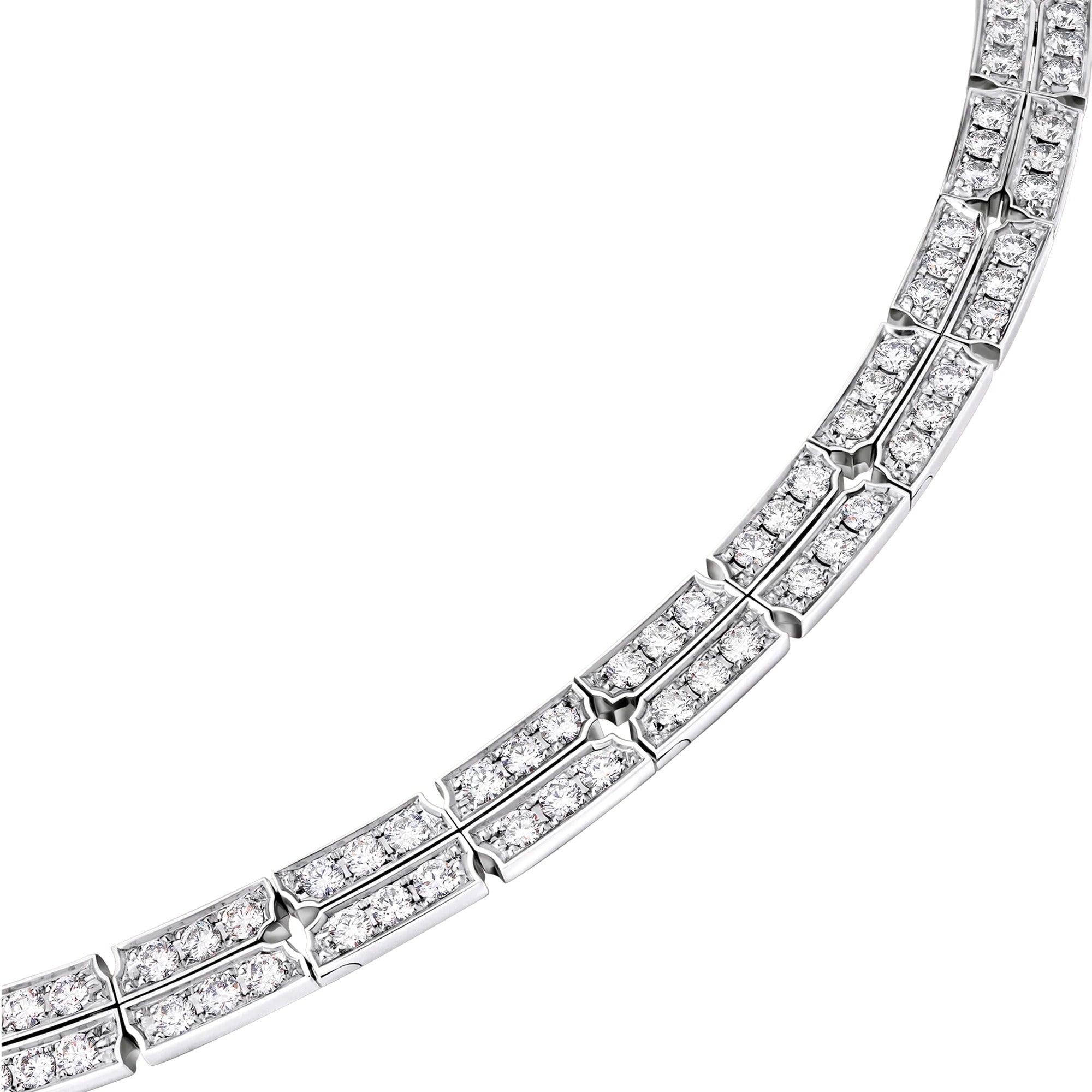 Tumbler Necklace, White Gold and Diamonds