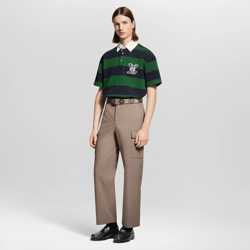 Striped Short-Sleeved Polo Shirt