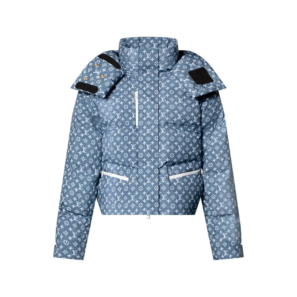 Denim-Effect Monogram Ski Jacket