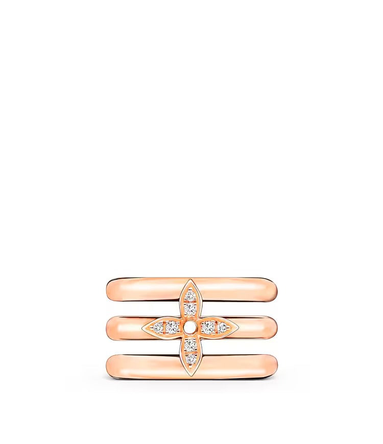 Idylle Blossom Ear Cuff, Pink Gold And Diamonds - Per Unit
