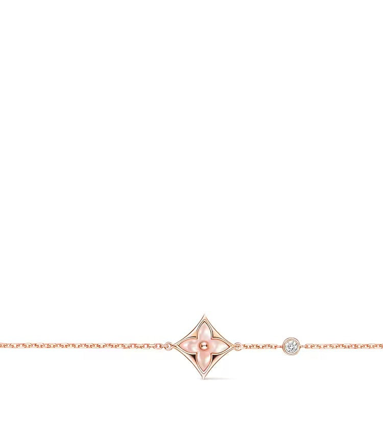 Color Blossom BB Star Bracelet, Pink Gold, Pink Mother-of-Pearl and Diamond
