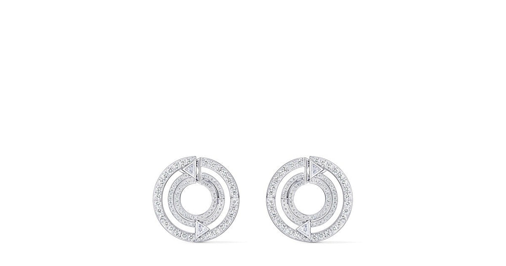 Pure V Hoops, White Gold and Diamonds
