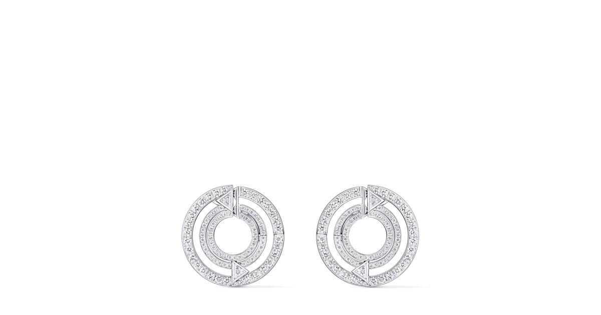 Pure V Hoops, White Gold and Diamonds
