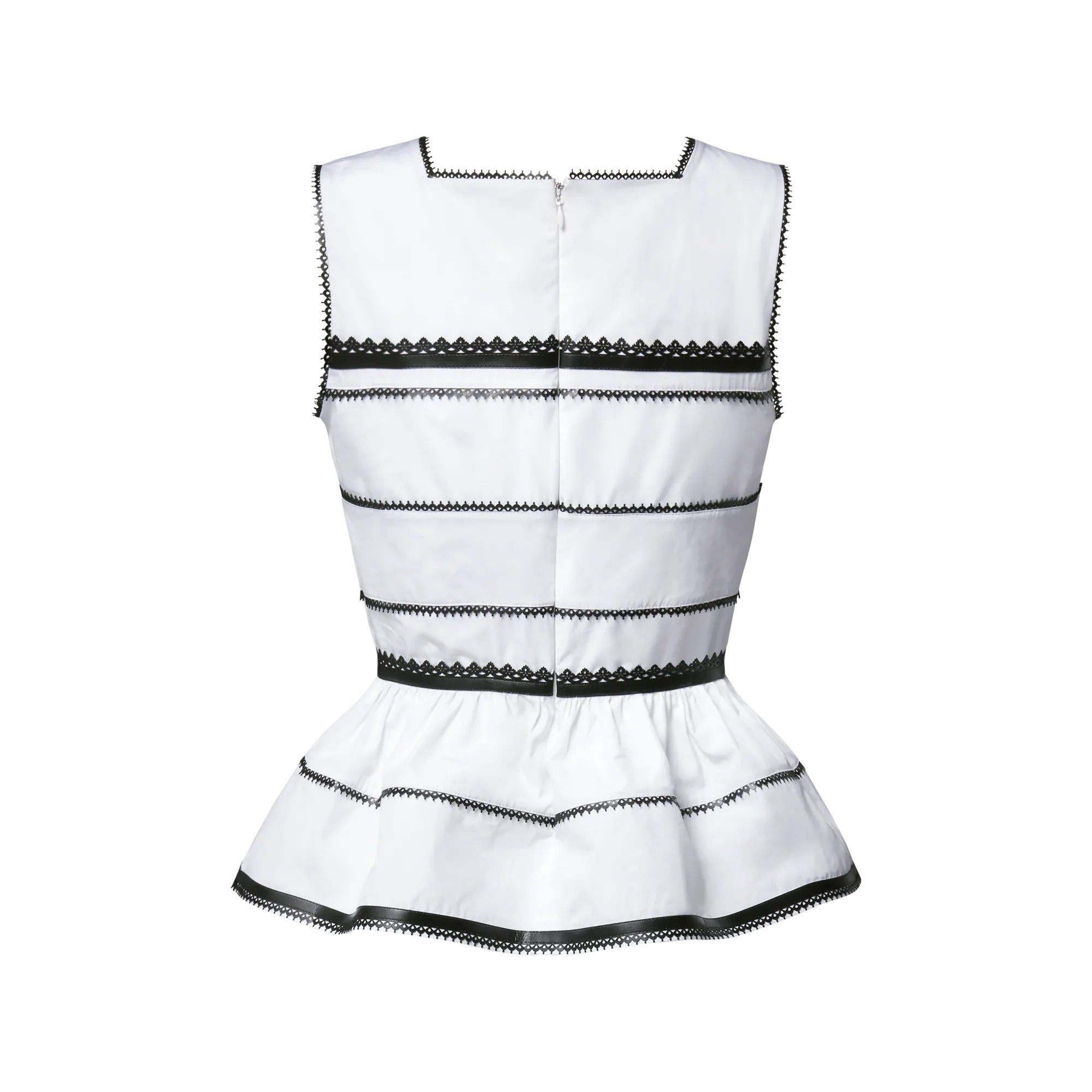 Graphic Lace Accent Peplum Top