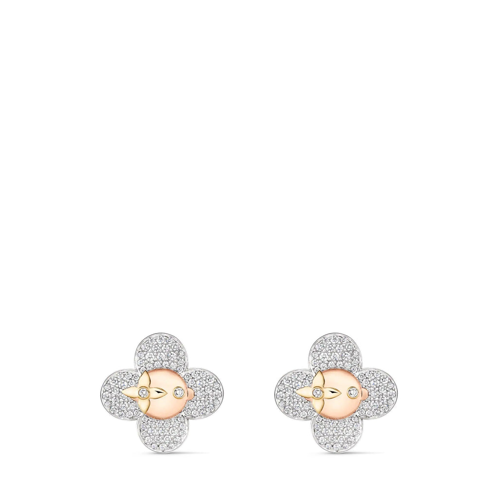 Vivienne Earrings, 3 Golds and Diamonds