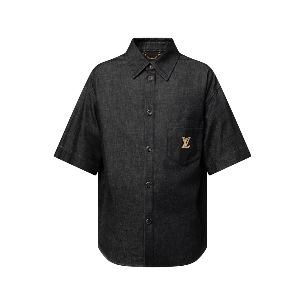 Short-Sleeved Chambray Shirt