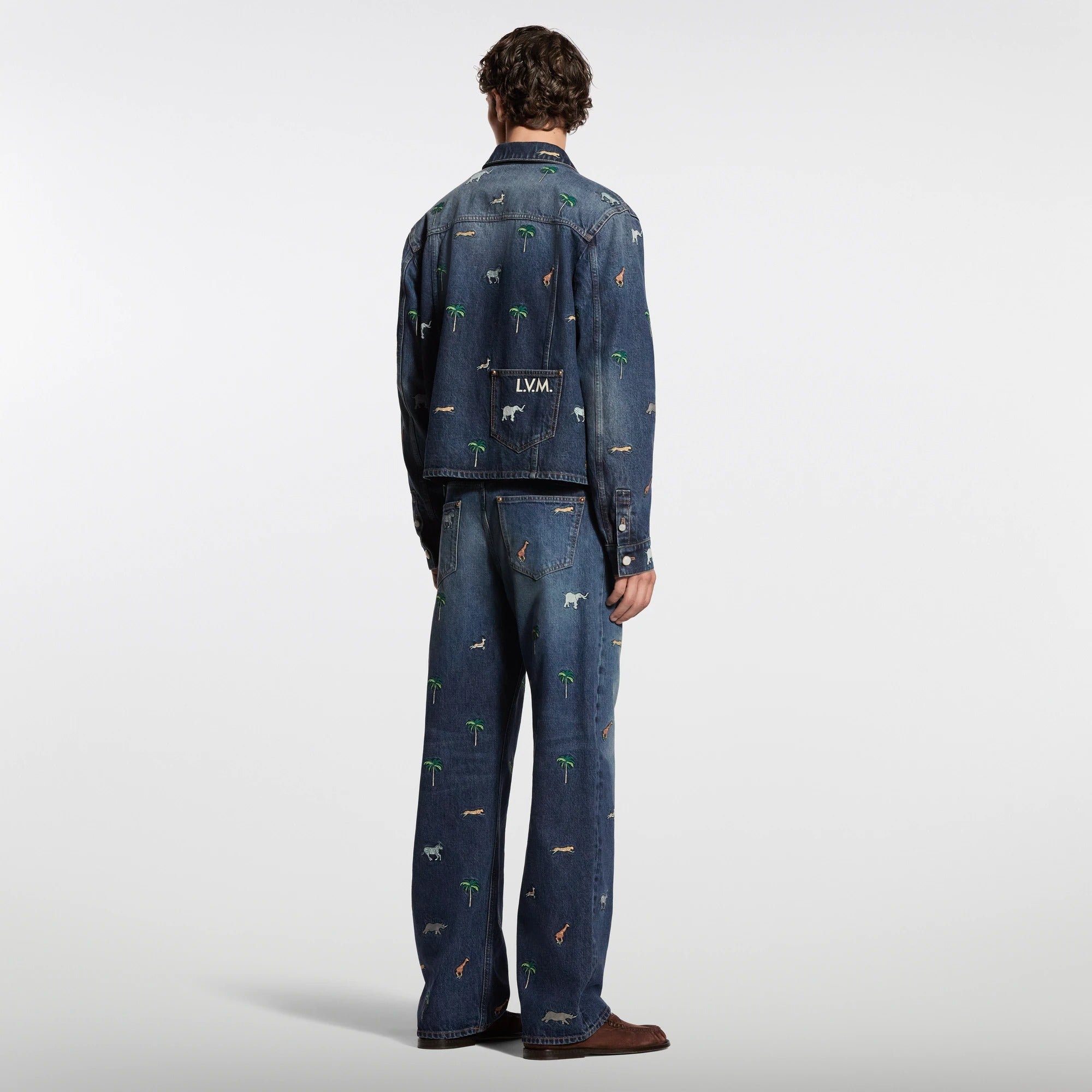 LV x The Darjeeling Limited Embroidered Denim Skate Pants