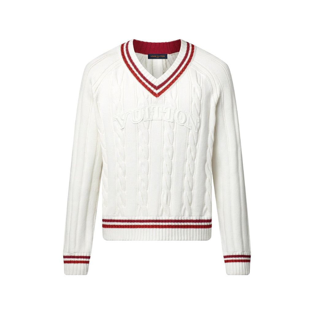 Preppy V-Neck Cable Pullover