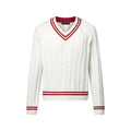 Preppy V-Neck Cable Pullover