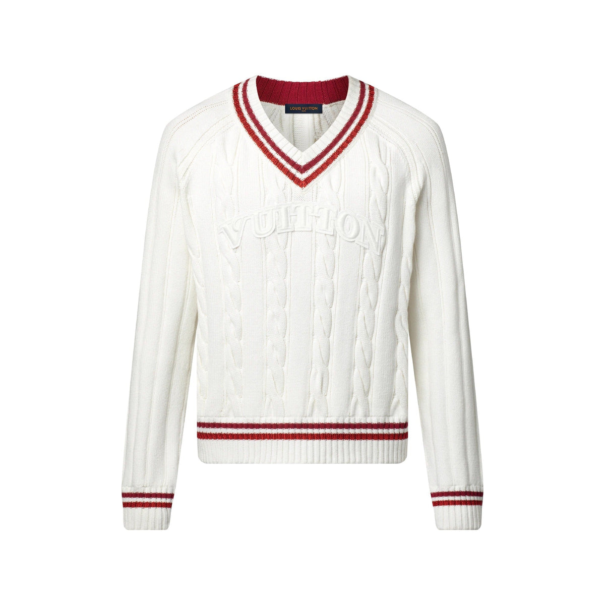Preppy V-Neck Cable Pullover