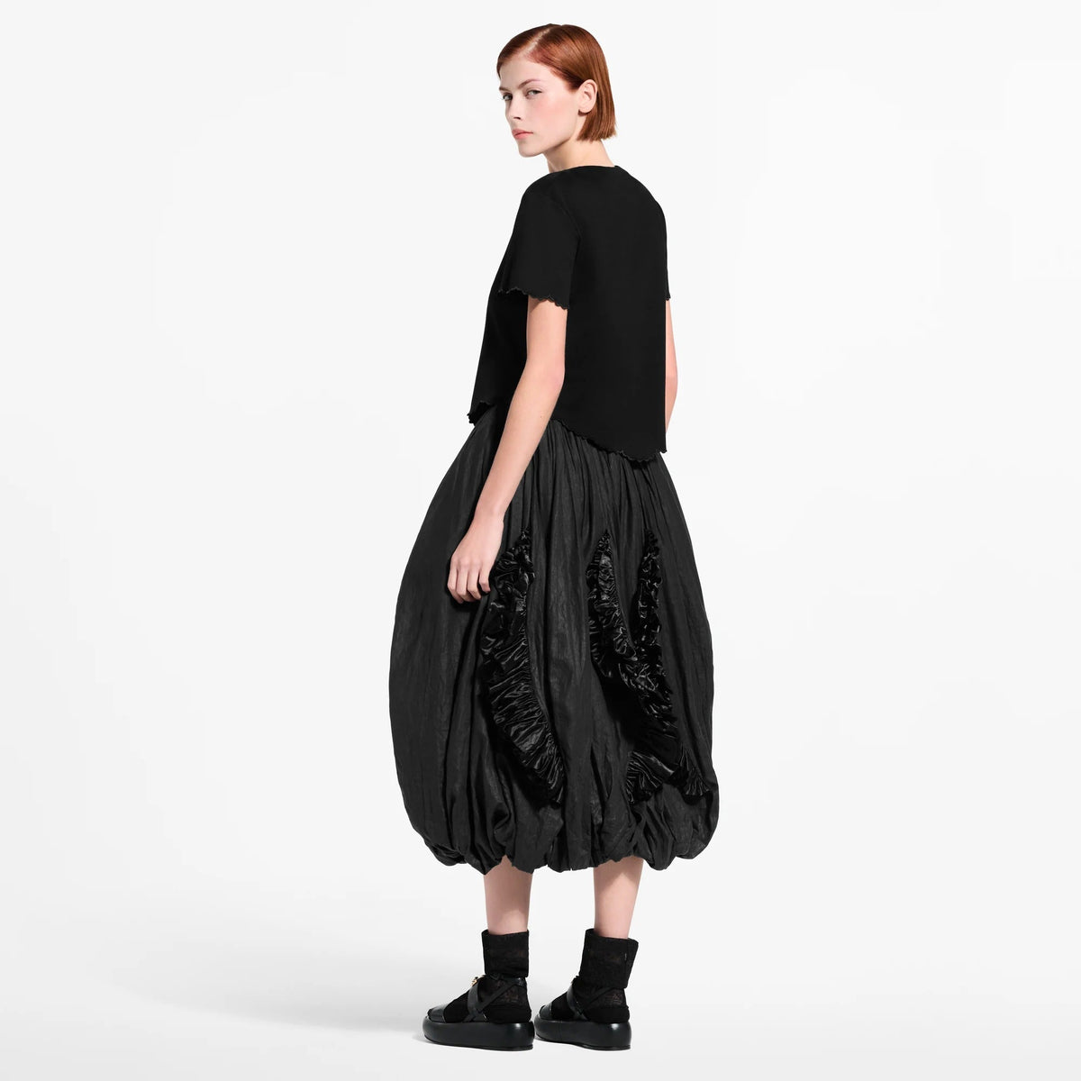Ruffle Trim Balloon Skirt