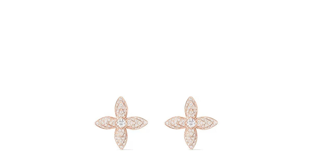 Idylle Blossom Earrings, Rose Gold and Diamonds