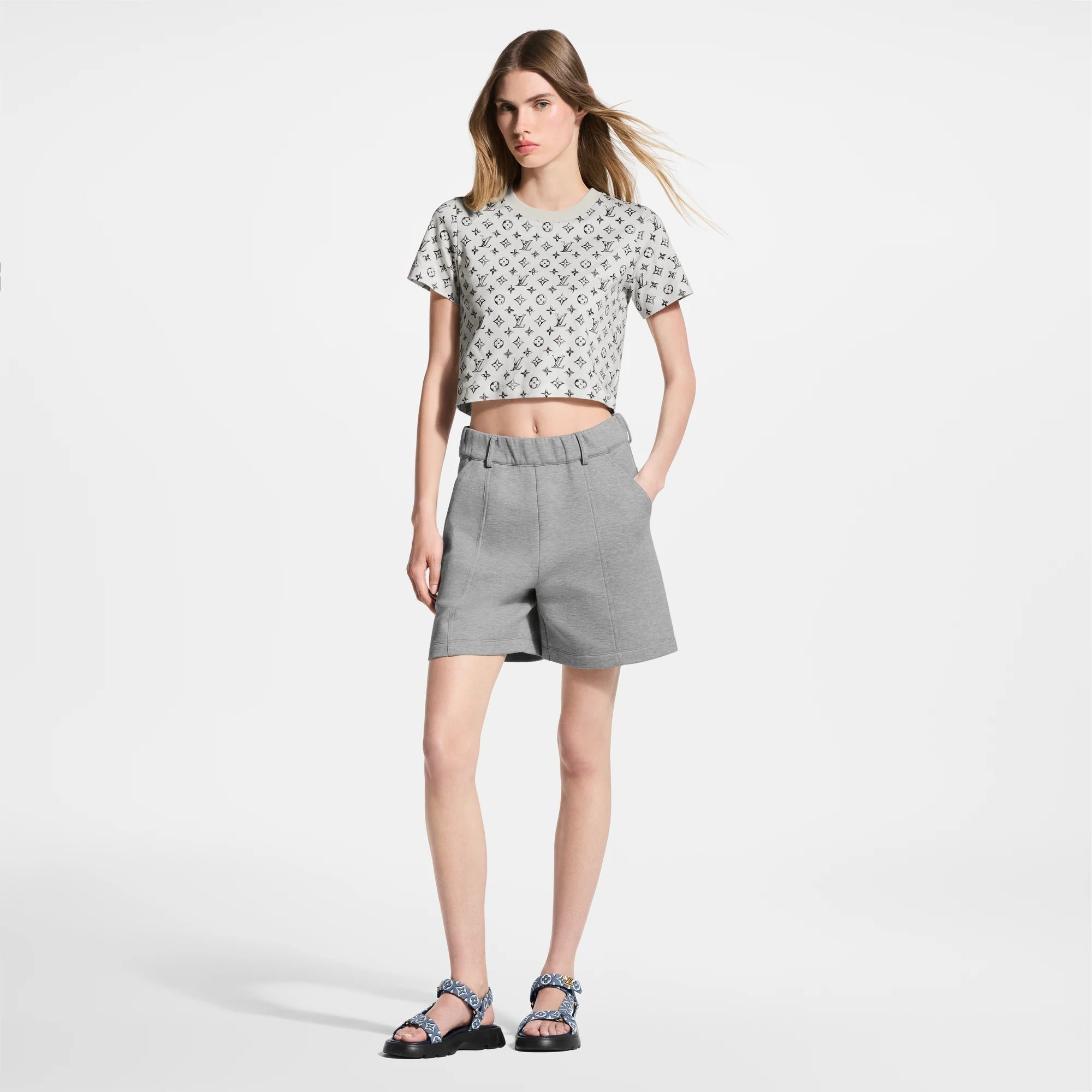 Chrome Monogram Crop Top