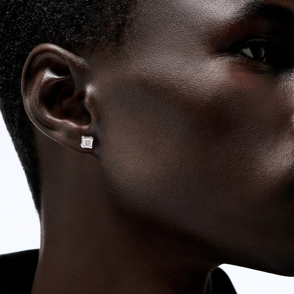 Les Gastons Vuitton Trunk Ear Stud, White Gold and Diamond - Per Unit