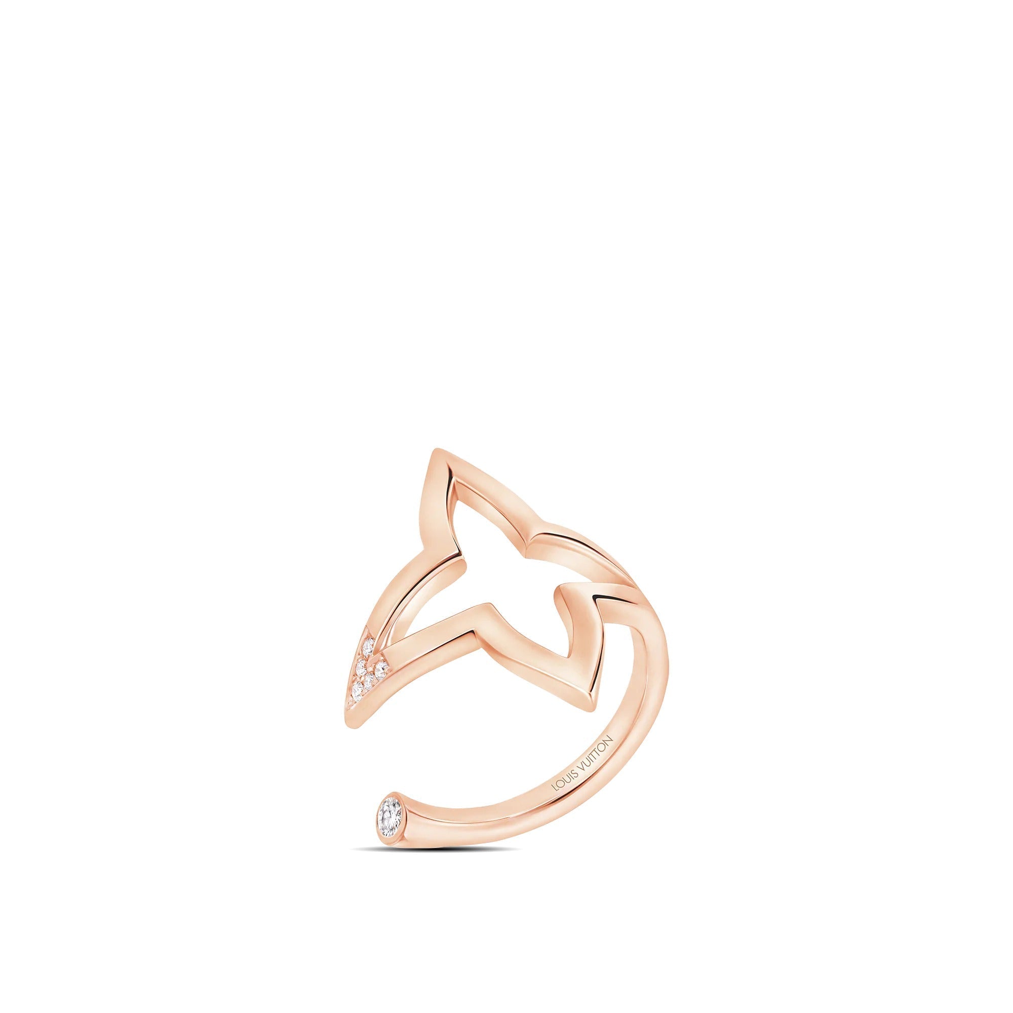 Ombre Blossom Open Ring, Pink Gold and Diamonds