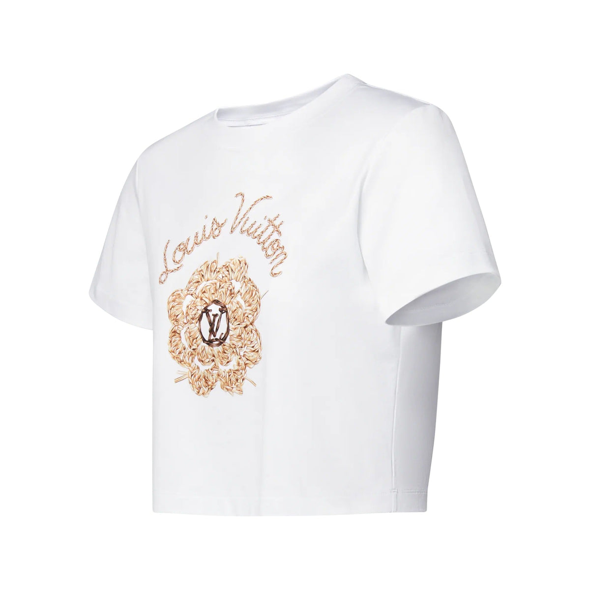 Woven Flower Print Crop Top