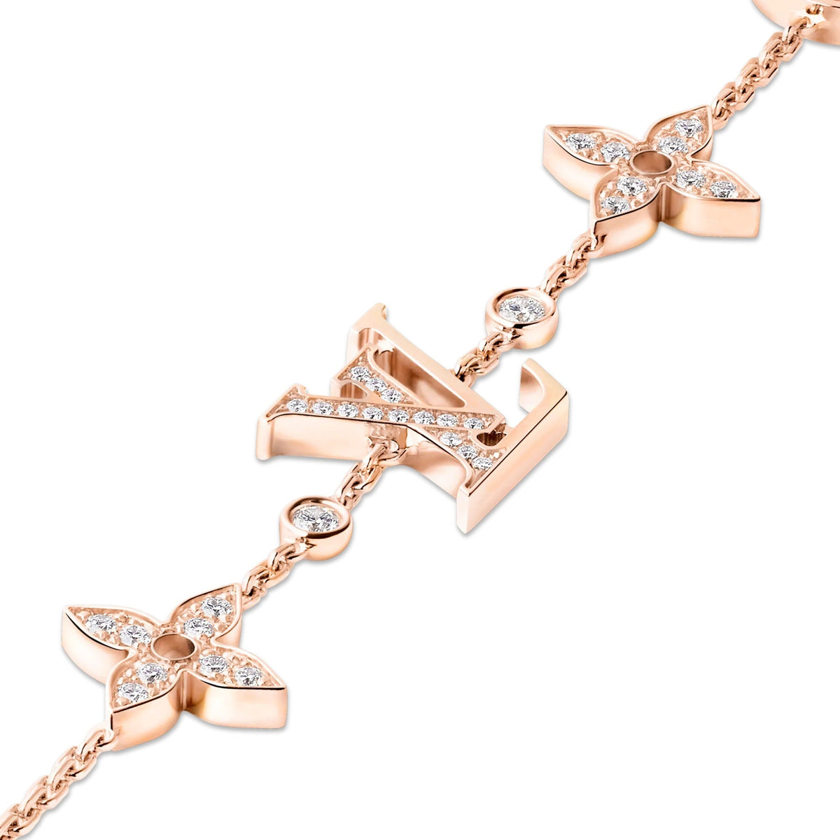 Idylle Blossom Multi-Motif Bracelet, Pink Gold and Diamonds