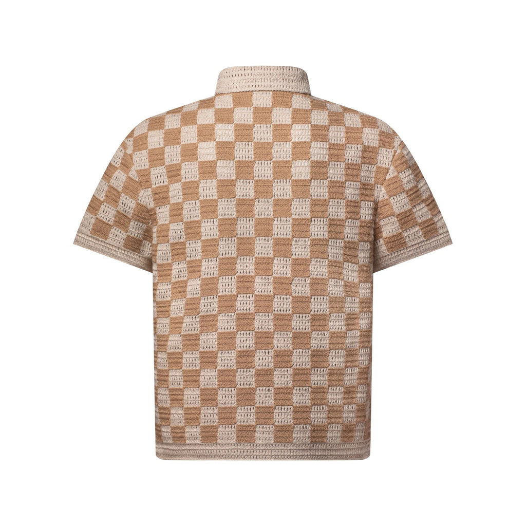 Summery Damier Short-Sleeved Shirt