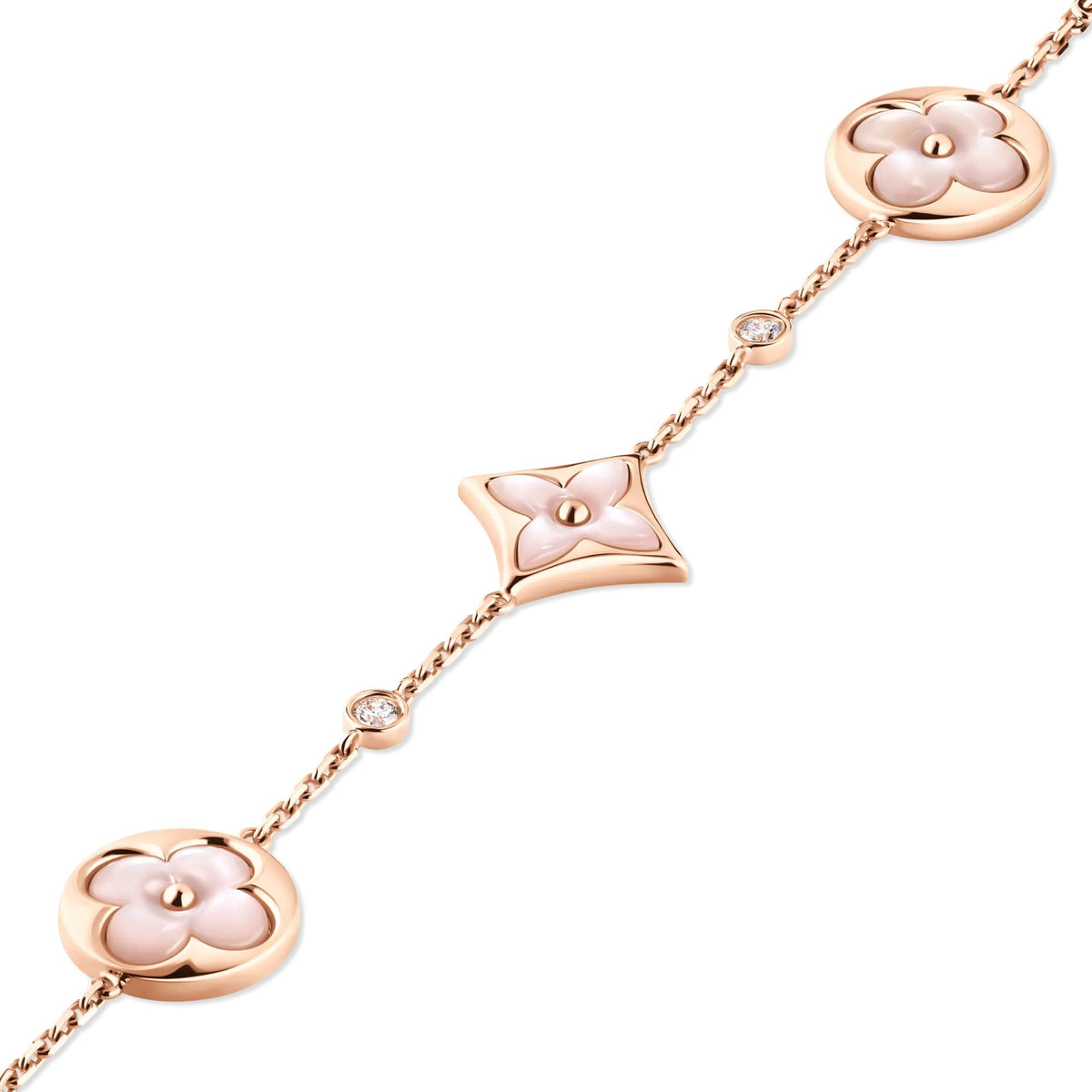 Color Blossom BB Star andSun Multi-Motif Bracelet, Rose Gold, Pink Mother-of-Pearl and Diamonds