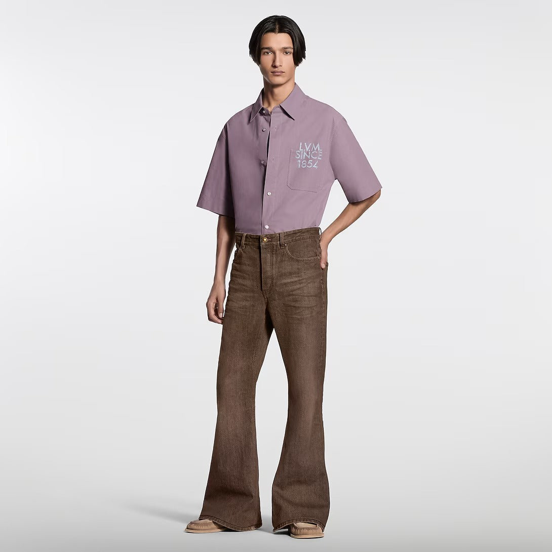 Coffee Indigo Denim Bootcut Pants