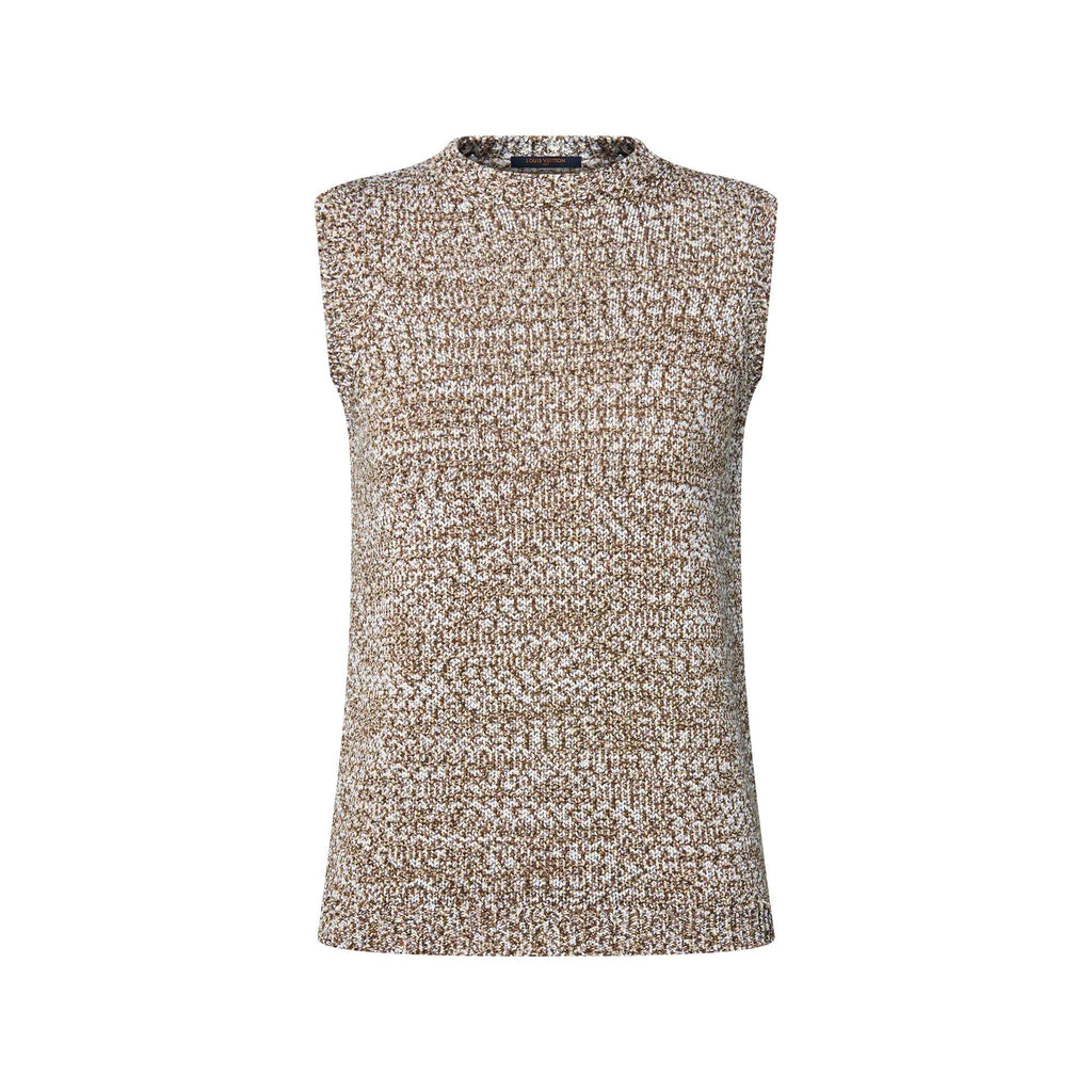Sleeveless Tweed Knit Pullover
