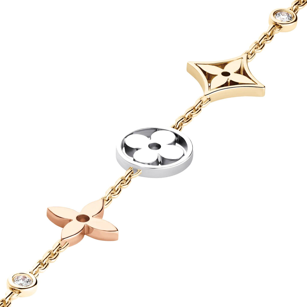 Idylle Blossom bracelet, 3 golds and diamonds
