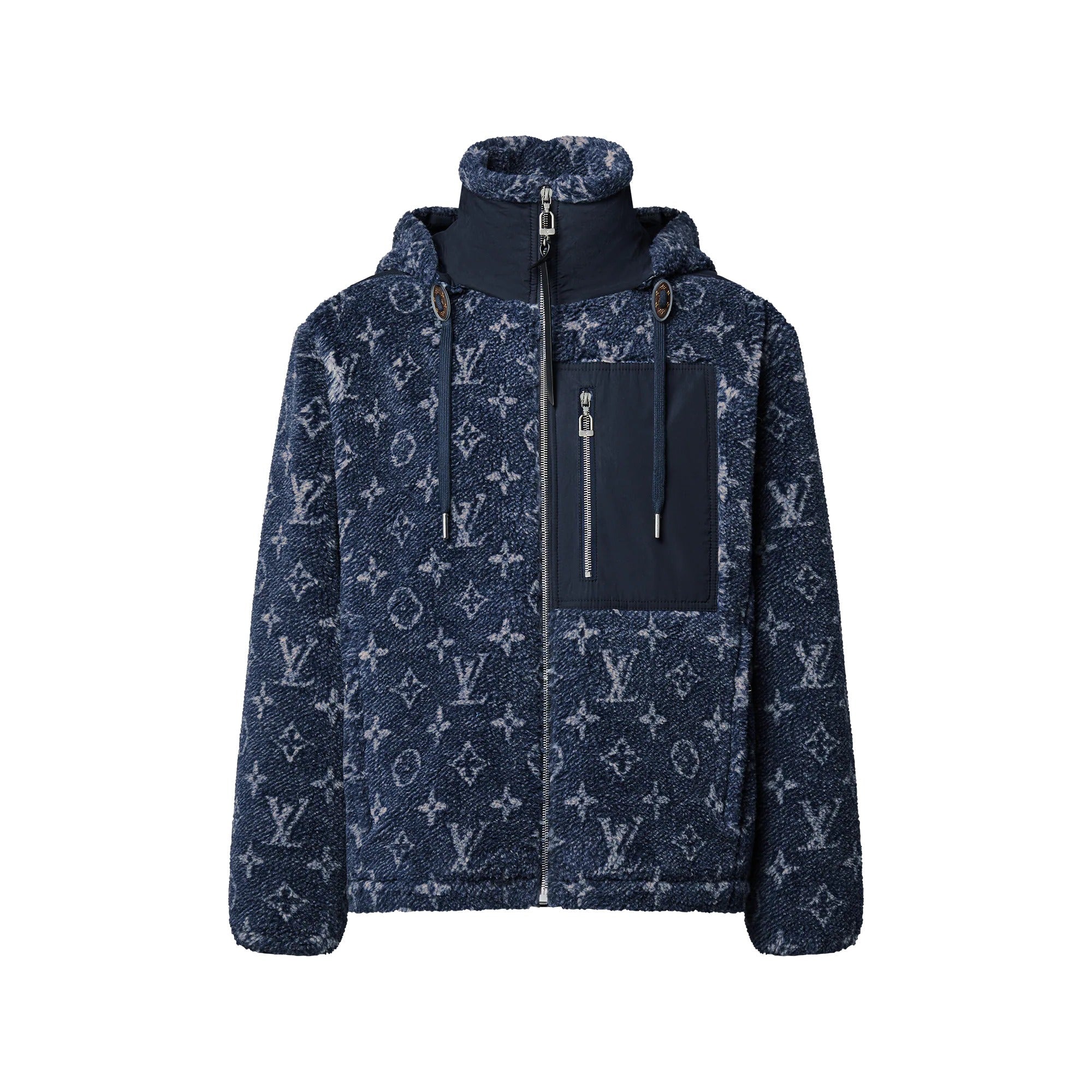 Denim-Effect Monogram Fleece Jacket