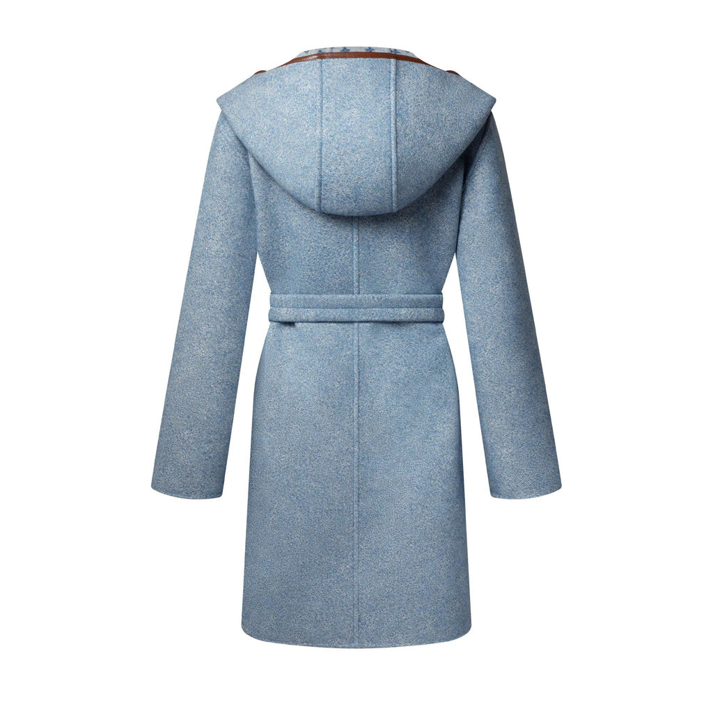 Reversible Signature Hooded Wrap Coat