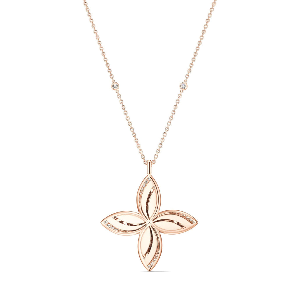 Idylle Blossom Pendant, Rose Gold and Diamonds