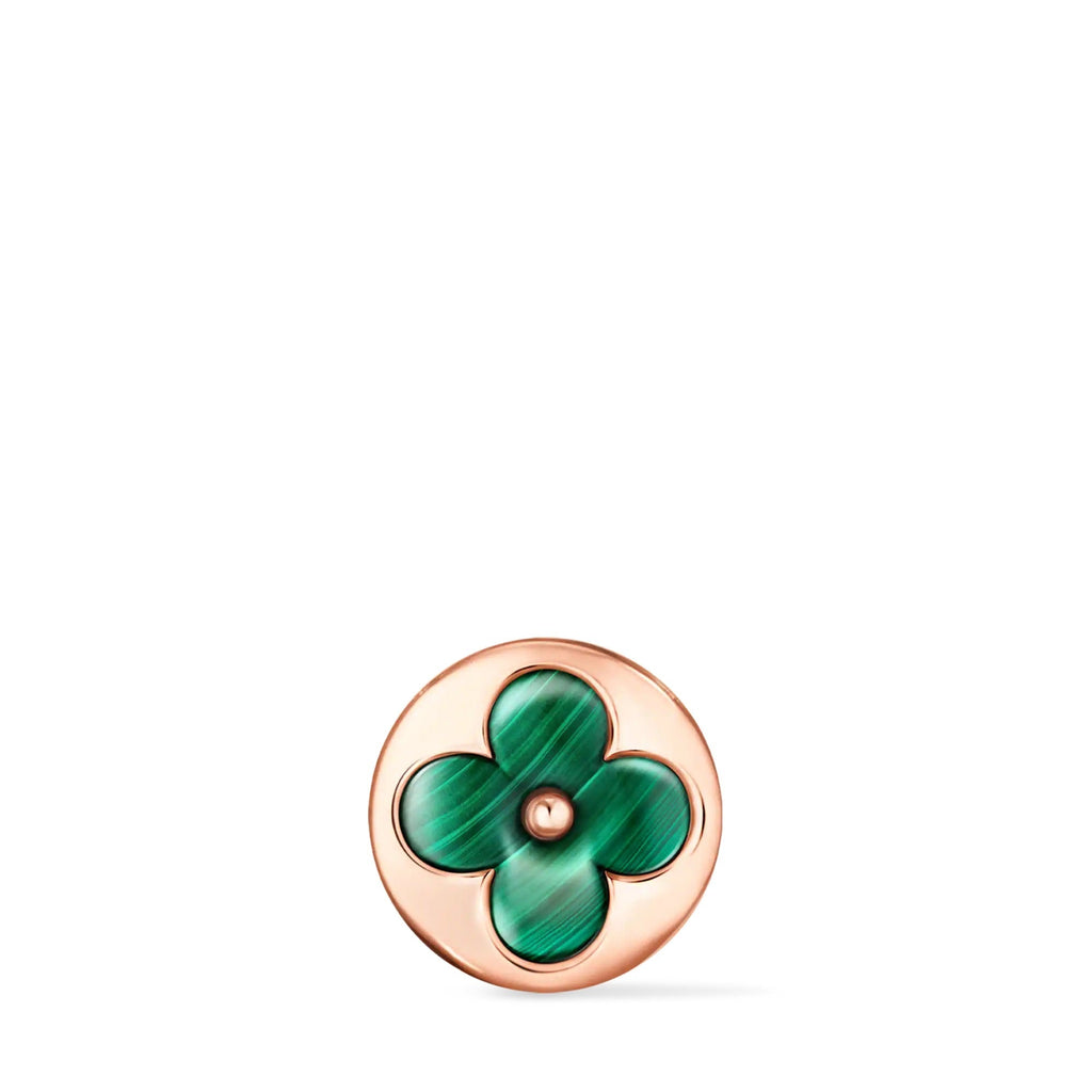 Color Blossom BB Sun Ear Stud, Pink Gold and Malachite - Per Unit