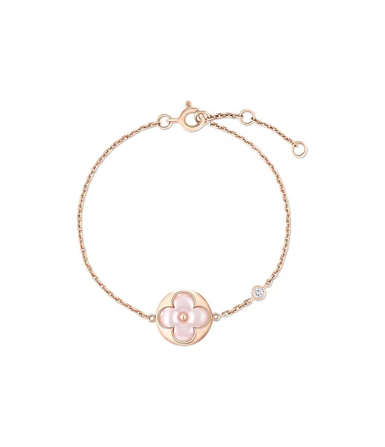 Color Blossom BB Sun Bracelet, Pink Gold, Pink Mother-of-Pearl and Diamond