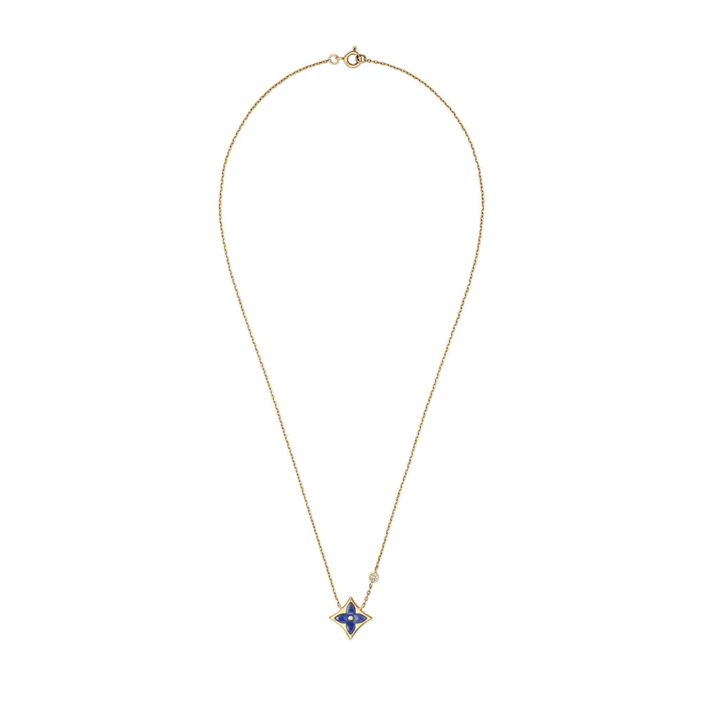 Color Blossom BB Star Pendant, Yellow Gold, Sodalite and Diamond