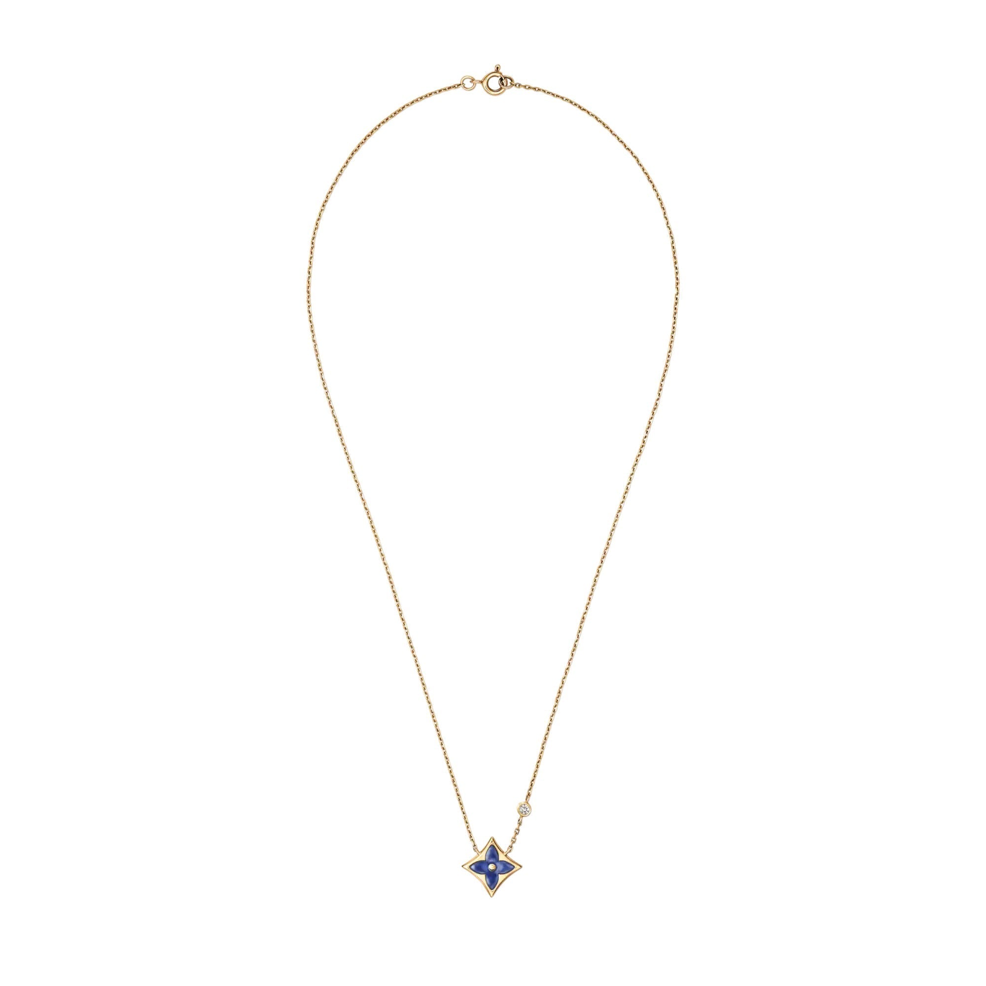 Color Blossom BB Star Pendant, Yellow Gold, Sodalite and Diamond