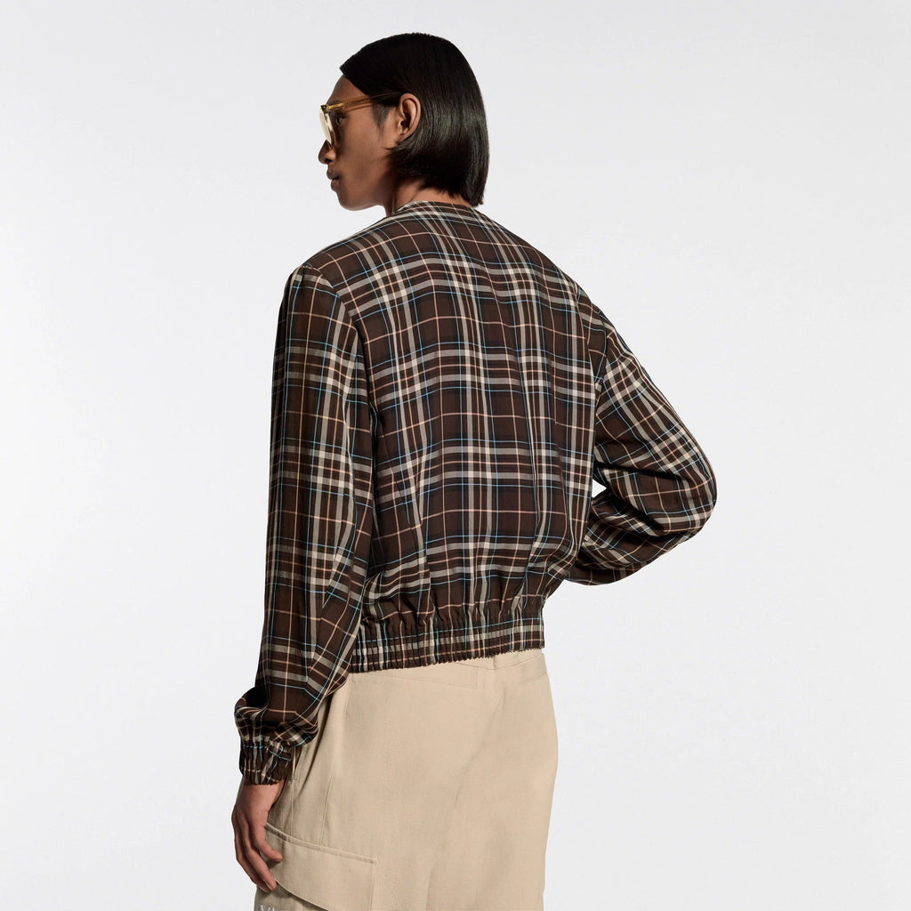 Tartan Collarless Blouson