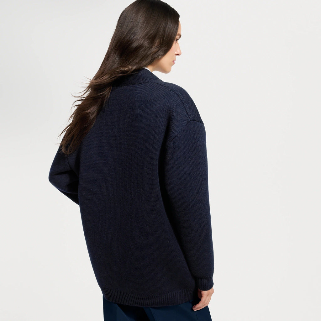 Anchor Button Oversized Cardigan
