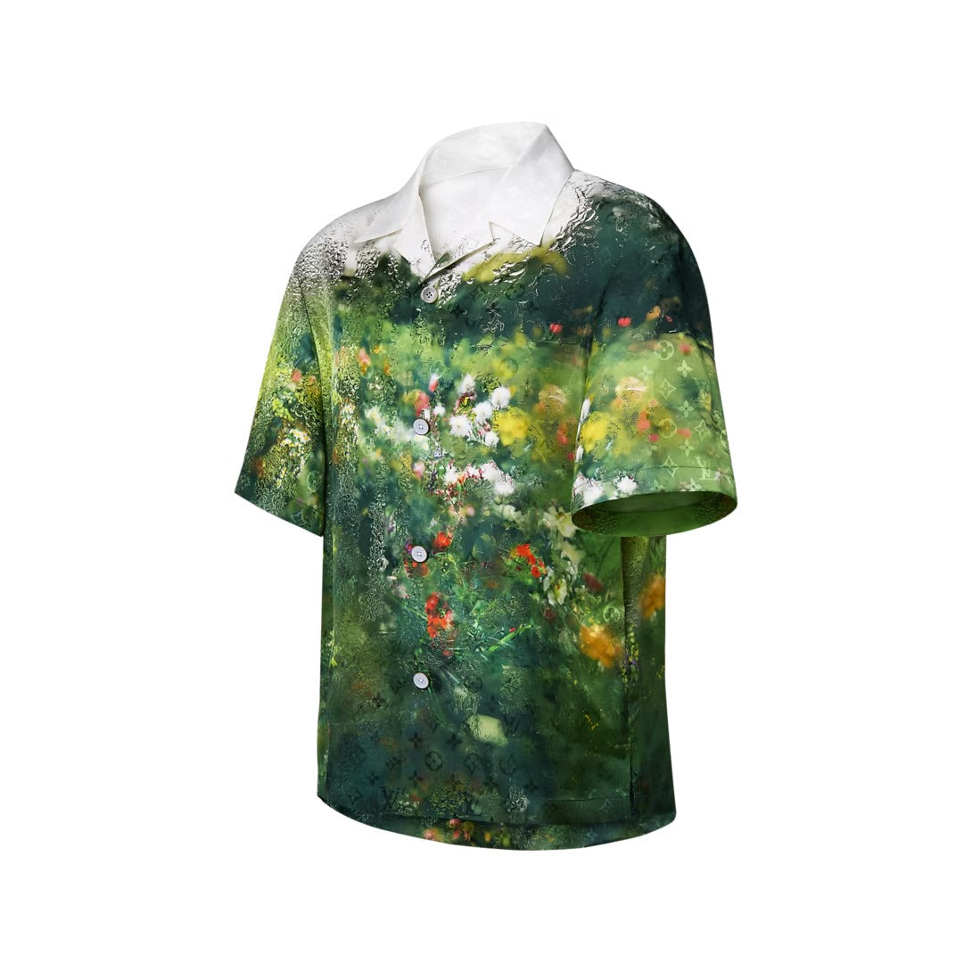 Monogram Silk Short-Sleeved Shirt