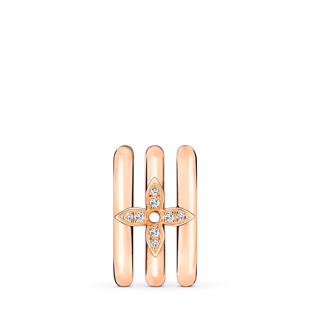 Idylle Blossom Ear Cuff, Pink Gold And Diamonds - Per Unit