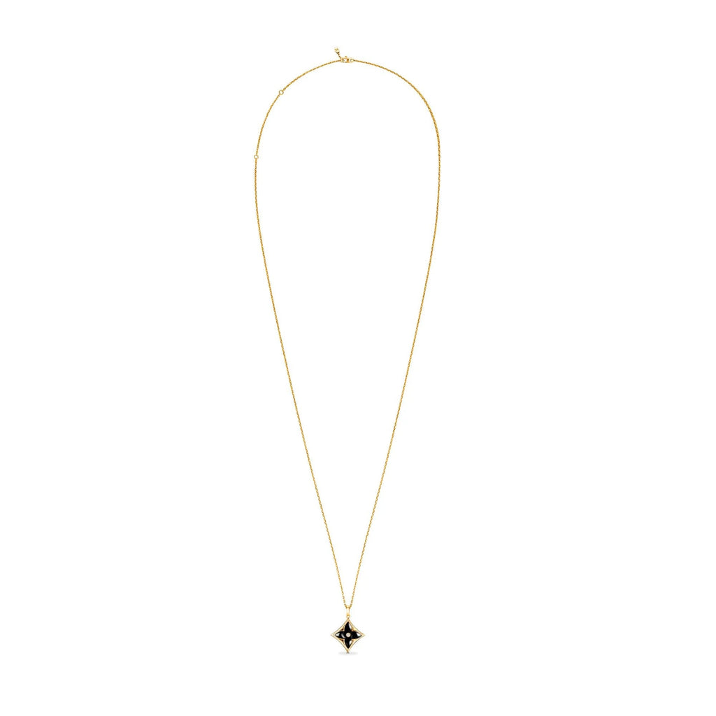 Color Blossom XL Star Medallion, Yellow Gold, Onyx and Diamond