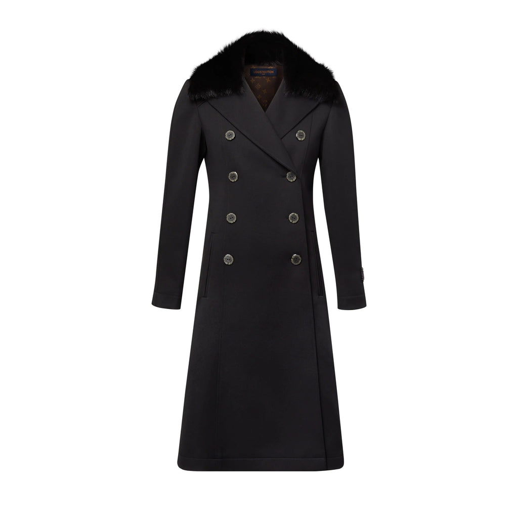 Removable Collar Rustic Button Coat