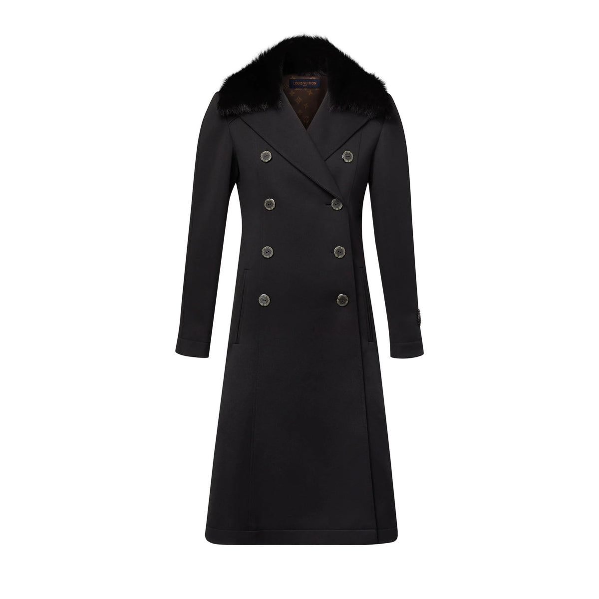 Removable Collar Rustic Button Coat