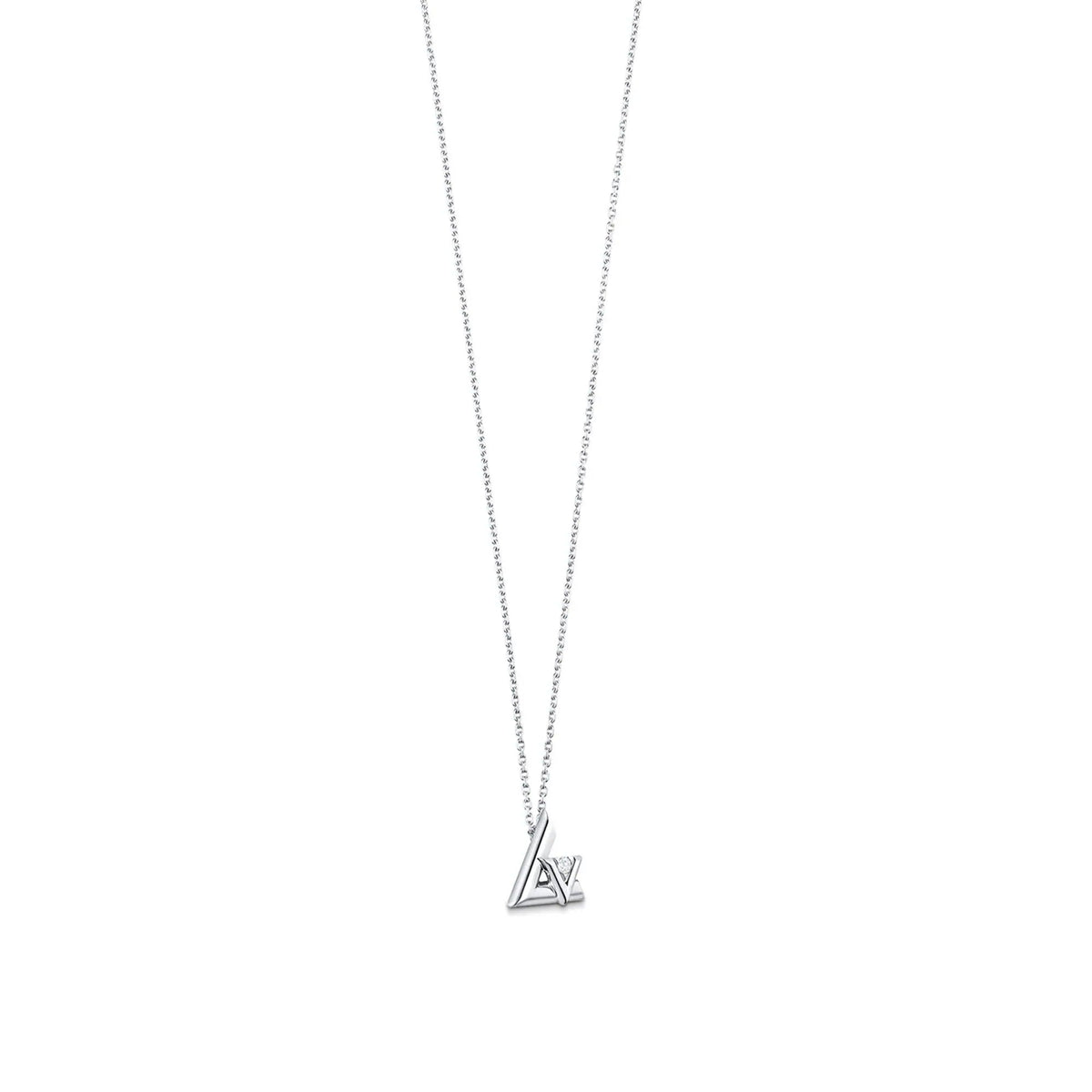 LV Volt One Small Pendant, White Gold And Diamond