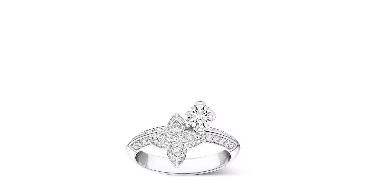 LV Diamonds Double Ring, Round Brilliant cut