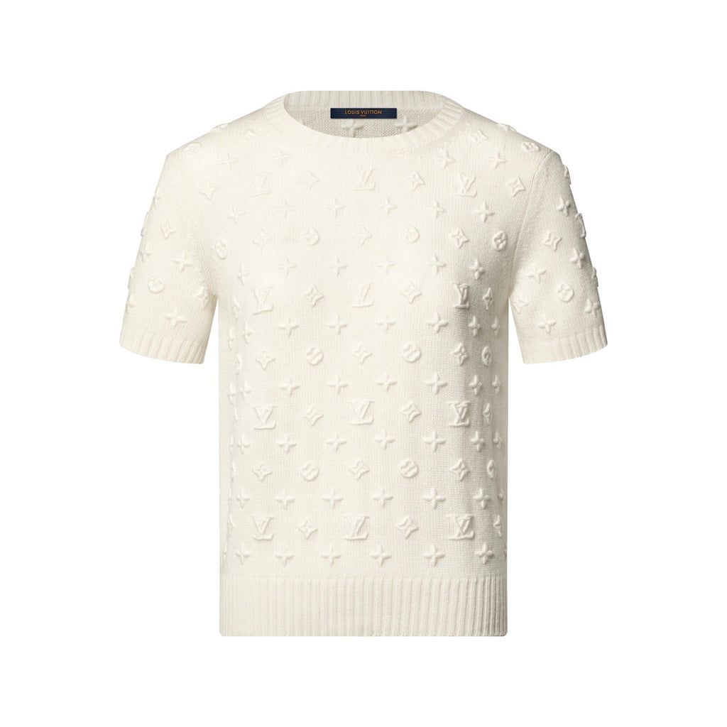 Embroidered Monogram Knit Top