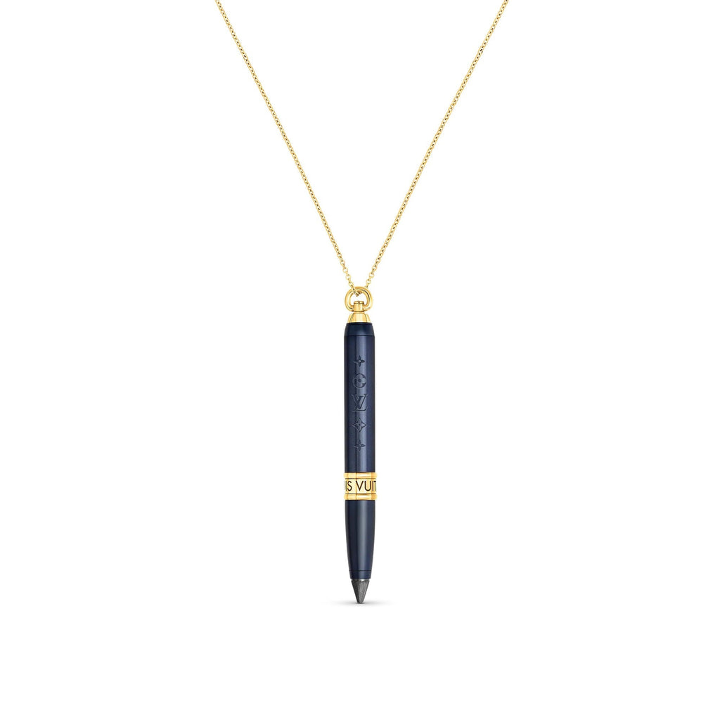 Les Gastons Vuitton Designer Pendant, Yellow Gold and Blue Titanium