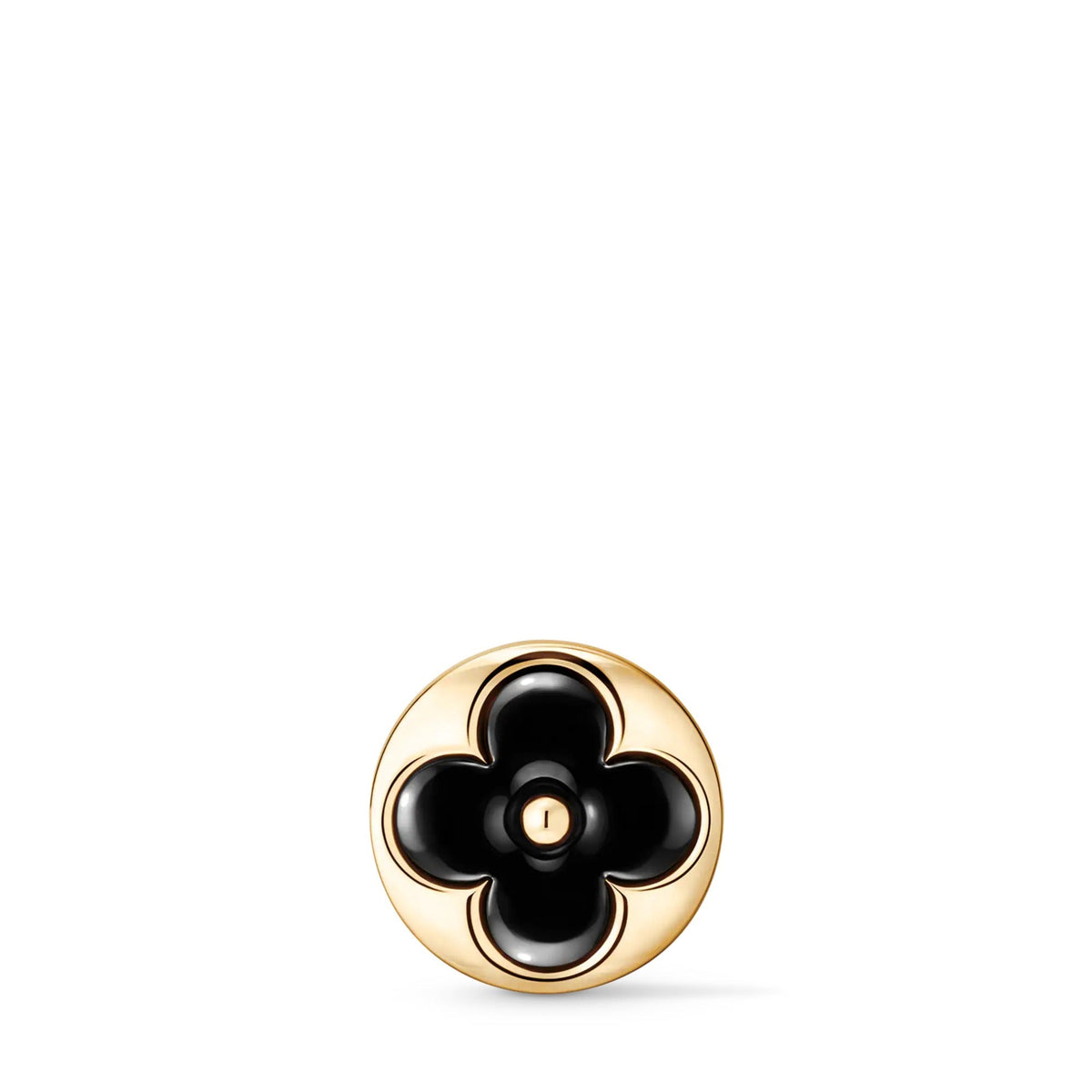Color Blossom BB Sun Ear Stud, Yellow Gold and Onyx - Per Unit
