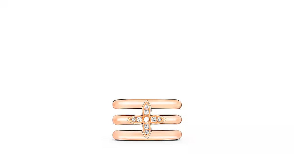 Idylle Blossom Ear Cuff, Pink Gold And Diamonds - Per Unit