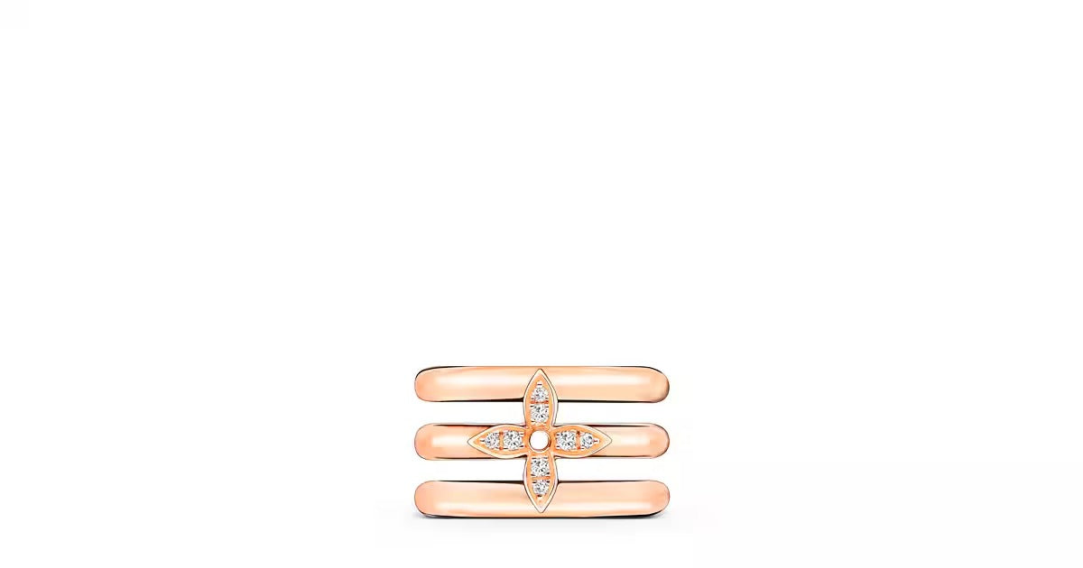 Idylle Blossom Ear Cuff, Pink Gold And Diamonds - Per Unit