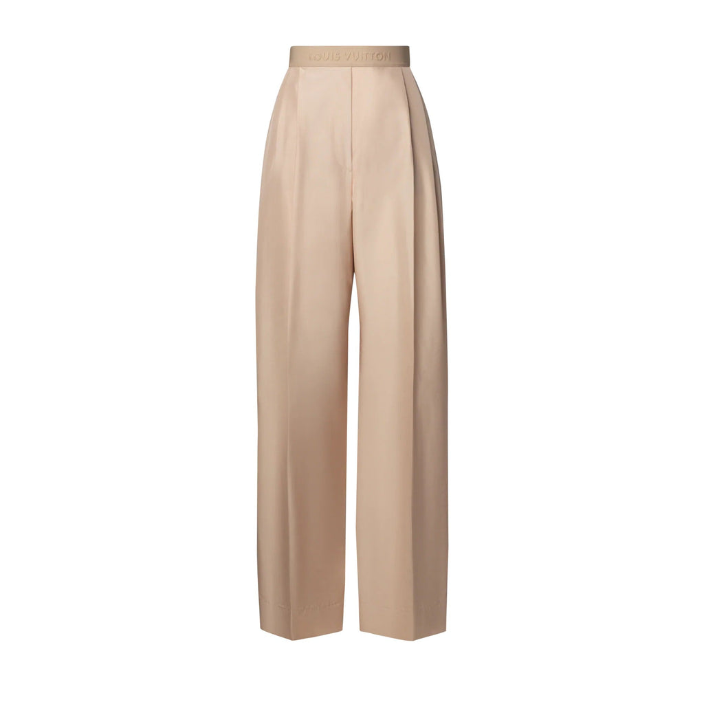Tailored Wide-Leg Silk Pants